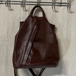 Elegant Tuscany Brown Leather Backpack